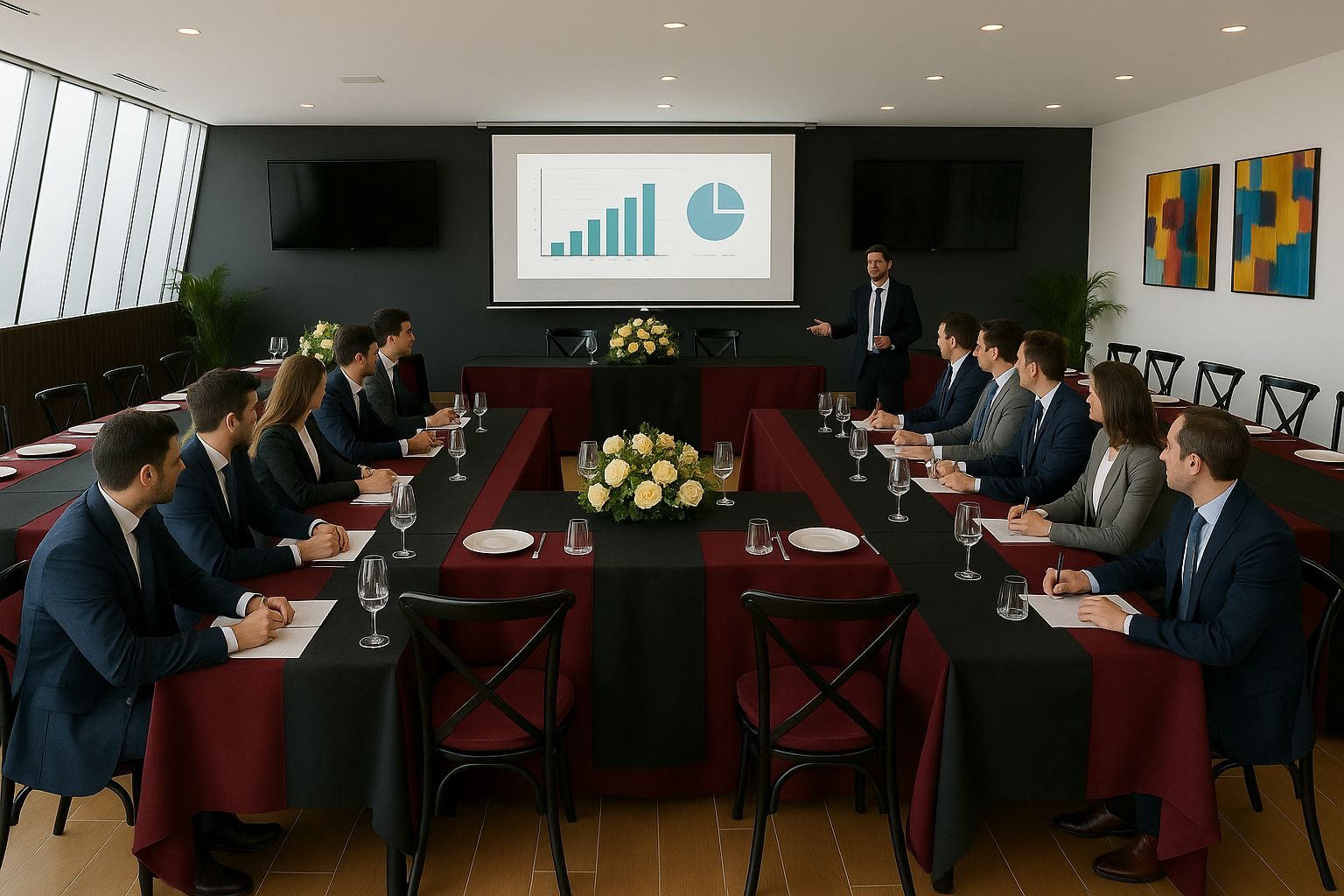 Capacitación empresarial en sala de congresos RedCIMA